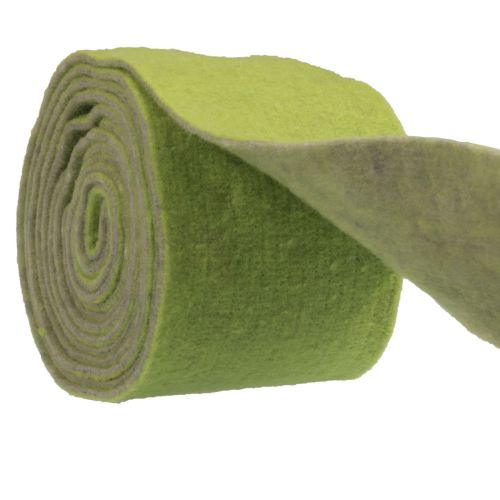 Vilten lint wollint vilten rol sierlint groen grijs 15cm 5m