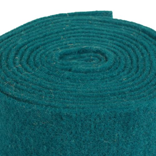 Floristik24 Vilten lint wollint vilt rol turquoise blauw groen 7,5cm 5m