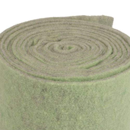 Floristik24 Vilten lint wollint grijs groen pluizig sierlint 14cm 5m