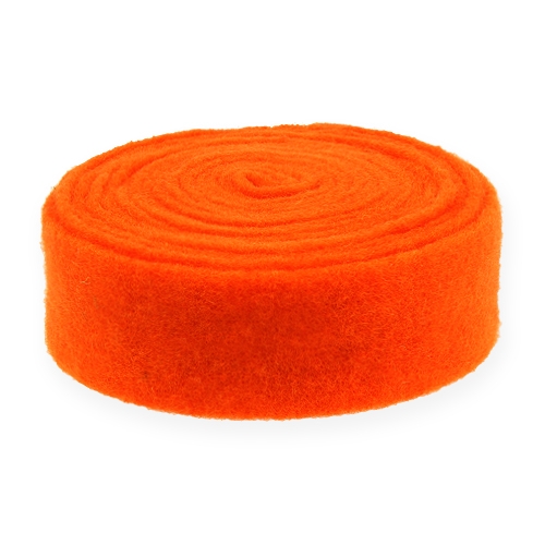 Vilten lint oranje 7.5cm 5m