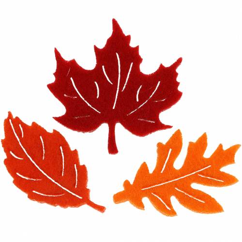 Floristik24 Strooi deco herfstvilt lakens rood, oranje 3,5cm 36st