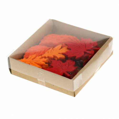 Floristik24 Strooi deco herfstvilt lakens rood, oranje 3,5cm 36st