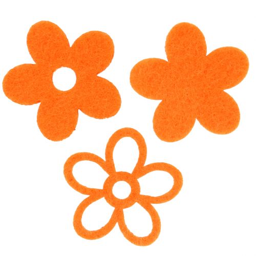 Floristik24 Vilten bloem 4cm oranje 72 st