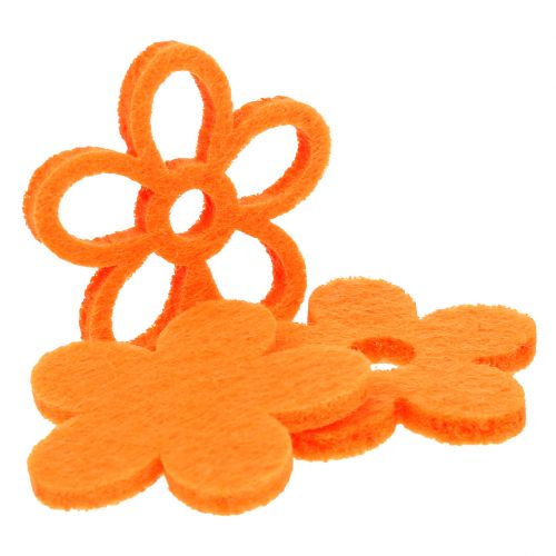 Floristik24 Vilten bloem 4cm oranje 72 st