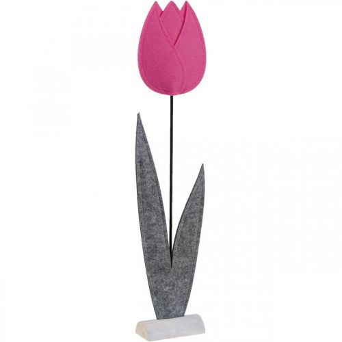 Floristik24 Vilt bloem vilt deco bloem tulp roze tafeldecoratie H68cm