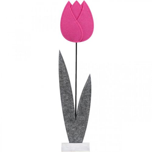 Floristik24 Vilt bloem vilt deco bloem tulp roze tafeldecoratie H68cm