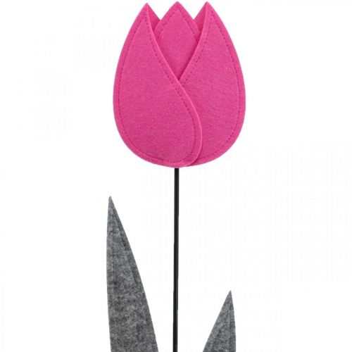 Floristik24 Vilt bloem vilt deco bloem tulp roze tafeldecoratie H68cm