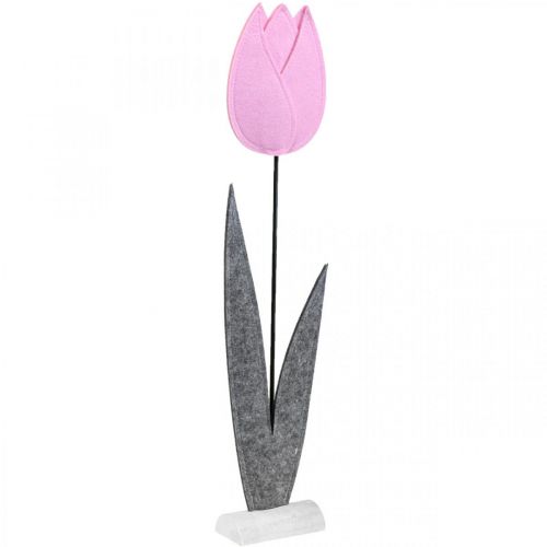Floristik24 Vilt bloem vilt deco bloem tulp roze tafeldecoratie H68cm