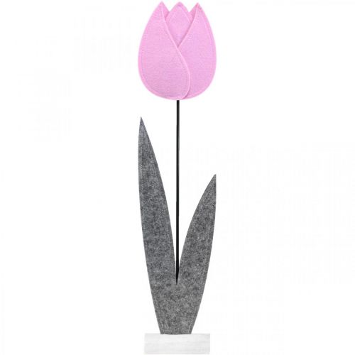 Floristik24 Vilt bloem vilt deco bloem tulp roze tafeldecoratie H68cm