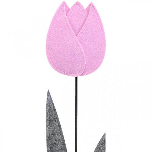 Floristik24 Vilt bloem vilt deco bloem tulp roze tafeldecoratie H68cm