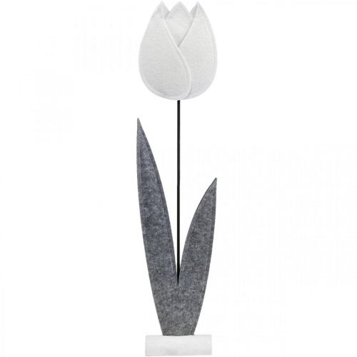 Floristik24 Vilt bloem vilt deco bloem tulp wit H68cm