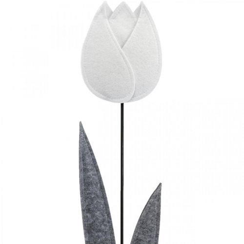 Floristik24 Vilt bloem vilt deco bloem tulp wit H68cm