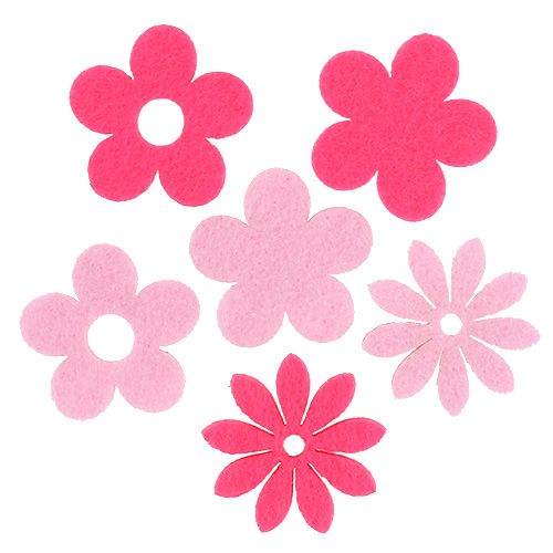 Floristik24 Vilten bloem roze, roze 3.5cm 96st