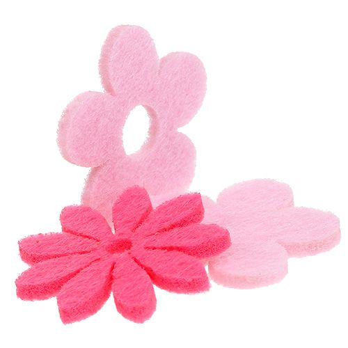 Floristik24 Vilten bloem roze, roze 3.5cm 96st