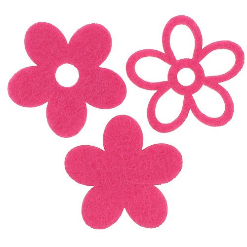 Floristik24 Vilten bloem om roze te strooien als decoratieset Ø4cm 72 st