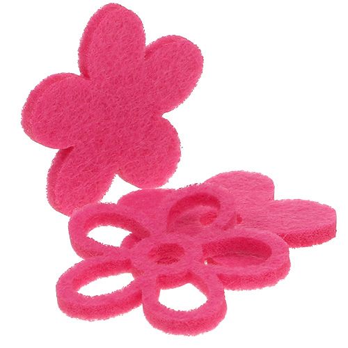 Floristik24 Vilten bloem om roze te strooien als decoratieset Ø4cm 72 st