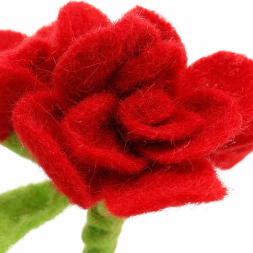 Floristik24 Vilten bloem 15cm met 3 bloemen