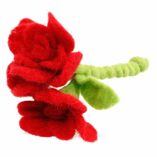 Floristik24 Vilten bloem 15cm met 3 bloemen