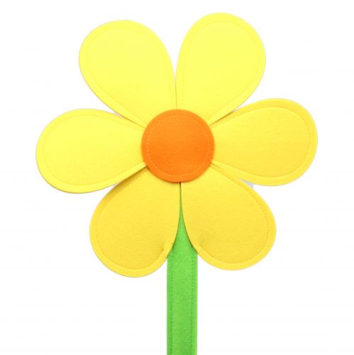 Artikel Vilten bloem geel 87cm
