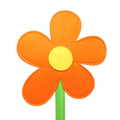 Vilt bloem oranje 87cm