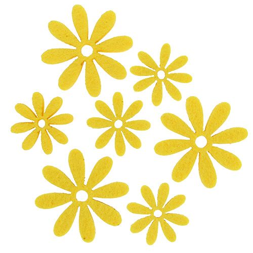 Floristik24 Vilten bloemenset in geel 96 stuks