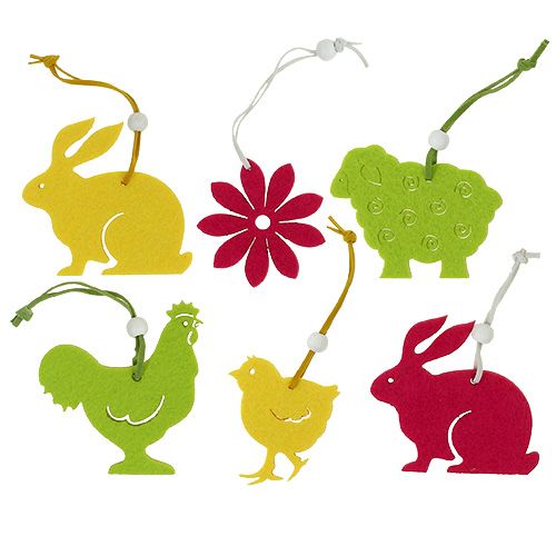 Floristik24 Assortiment vilten hanger 24st