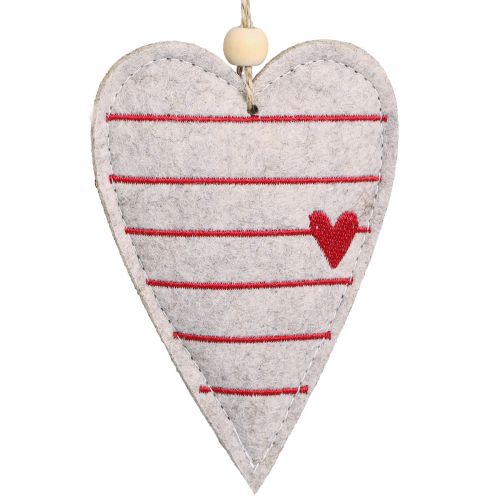 Floristik24 Vilten harten kerstboomversiering beige harten 8,5×12cm 6 st