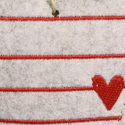 Artikel Vilten harten kerstboomversiering beige harten 8,5×12cm 6 st