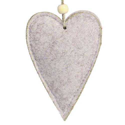 Artikel Vilten harten kerstboomversiering beige harten 8,5×12cm 6 st