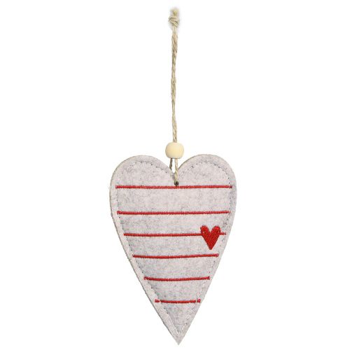 Artikel Vilten harten kerstboomversiering beige harten 8,5×12cm 6 st