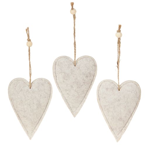 Artikel Vilt hart hangers in een set – Romantische decoratieve harten met borduurwerk 12 cm 6 stuks