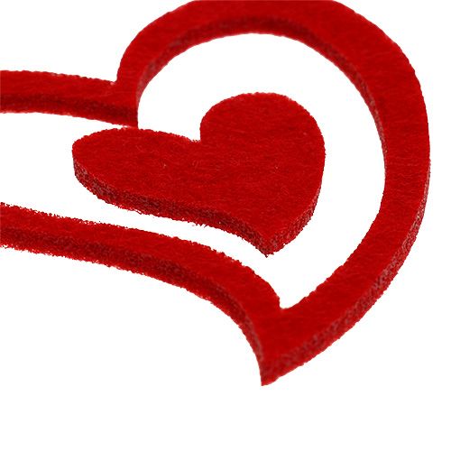 Floristik24 Vilten harten mix 3cm - 7,5cm rood 72 st