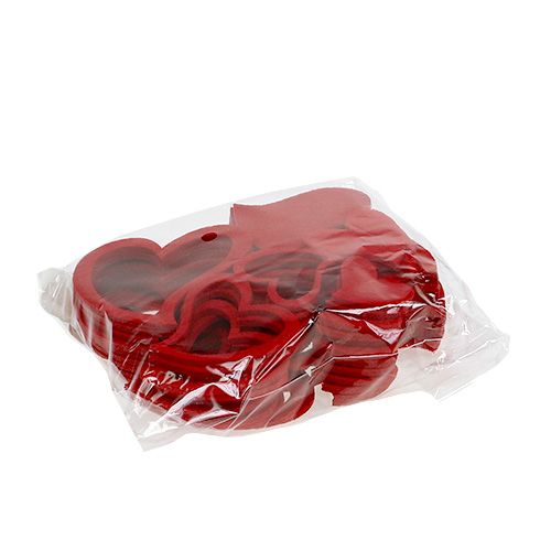 Floristik24 Vilten harten mix 3cm - 7,5cm rood 72 st