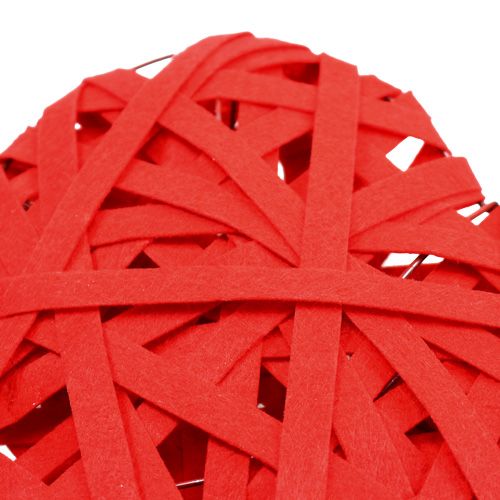 Floristik24 Vilten harten om op te hangen rood 26cm 2st