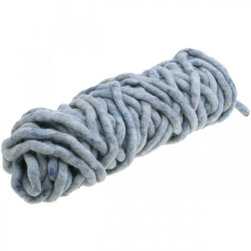 Floristik24 Viltkoord fleece Mirabell 25m blauw/grijs