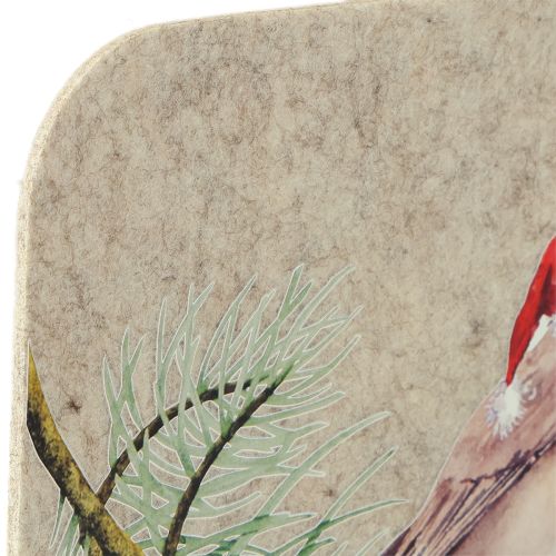 Floristik24 Viltmat tafelmat robin grijs vilt 40×30cm 4 stuks