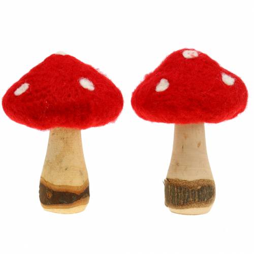 Floristik24 Paddenstoel herfst decoratie rood H13.5cm 2st