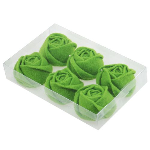 Floristik24 Vilt roze groen Ø8cm H4.5cm 6st