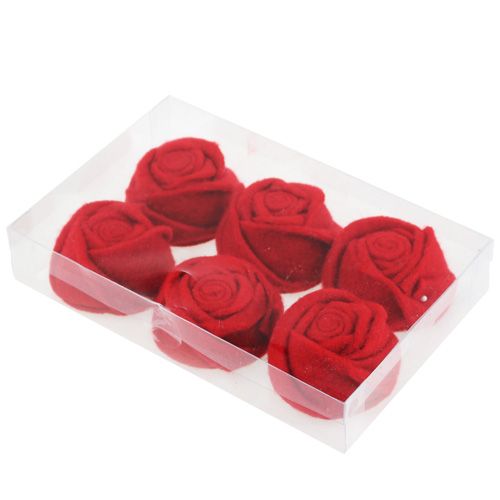Floristik24 Vilt roze rood Ø8cm H4cm 6st