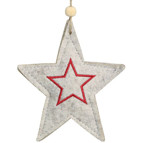 Floristik24 Vilten sterren voor het ophangen van sterren kerstboomversiering beige 13cm 6 st