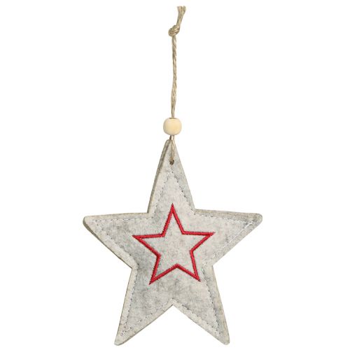 Artikel Vilten sterren voor het ophangen van sterren kerstboomversiering beige 13cm 6 st