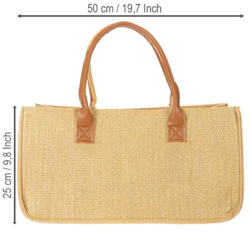Tas van vilt met raffia-look, 50 cm x 25 cm x 25 cm | Floristik24.nl
