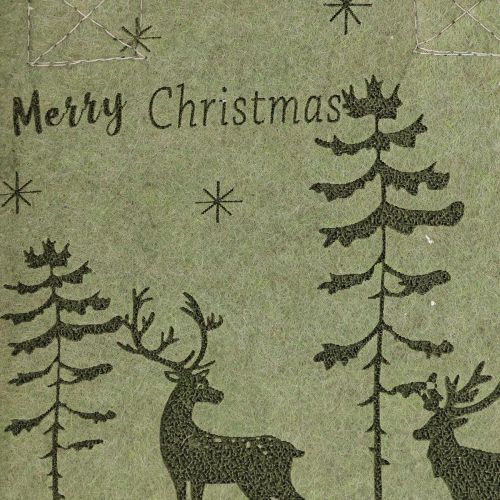 Floristik24 Vilttas Merry Christmas klein met hengsels Groen 15×10cm