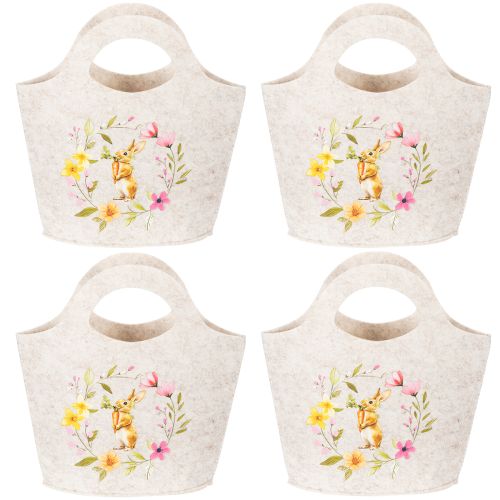 Artikel Vilten tas met schattig paashaasje, geschikt voor de lente en zomer, 27 cm, 4 stuks