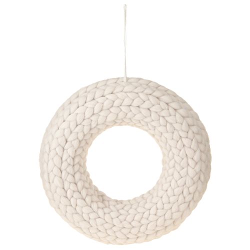 Floristik24 Vilt wol decoratieve krans om op te hangen in beige Ø30cm H4cm
