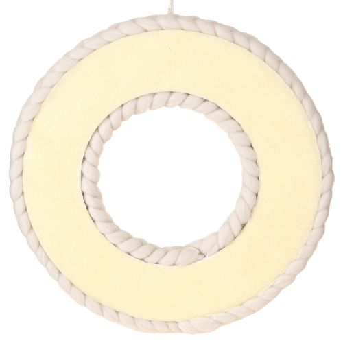 Artikel Vilt wol decoratieve krans om op te hangen in beige Ø30cm H4cm