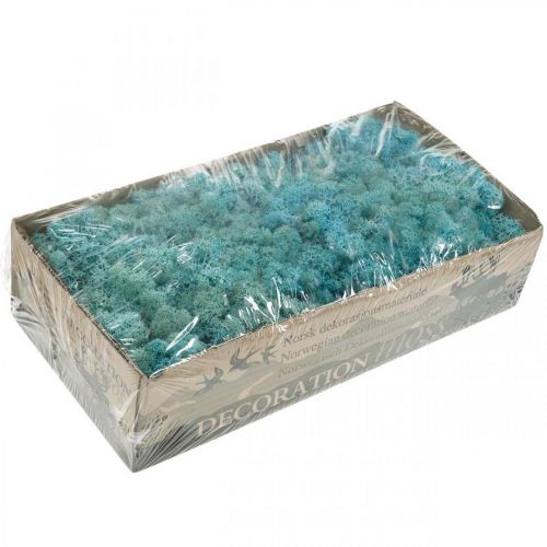 Artikel Decoratie mos lichtblauw aquamarijn rendiermos handwerk mos 400g