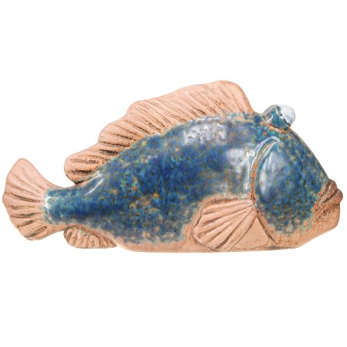 Artikel Visdecoratie keramiek blauw naturel zomerdecoratie 22×7×11cm