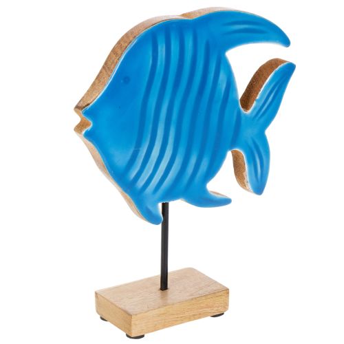 Floristik24 Houten visfiguurtje, maritieme decoratie, handgemaakte tafeldecoratie voor de woonkamer, 22 cm