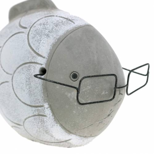 Decoratieve vis met bril blauw wit 15,5 / 14,5cm 2st